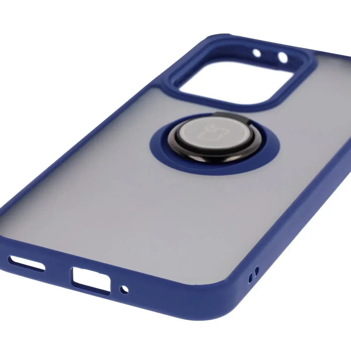 Handyhülle mit Fingergriff für Oppo Reno13 Pro, Bizon Case Hybrid Ring, getönt mit dunkelblauem Rahmen - Image 5