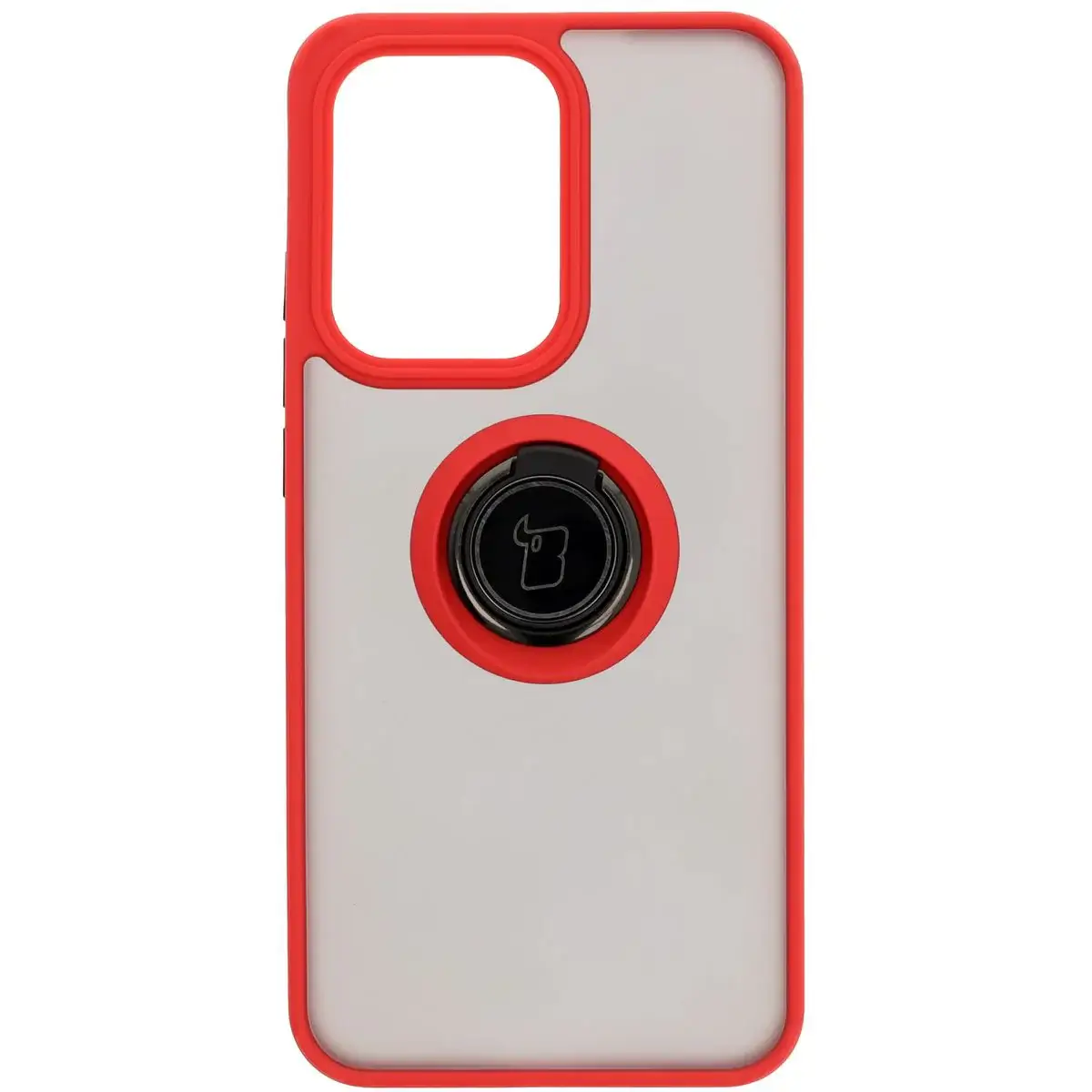 Handyhülle mit Fingergriff für Oppo Reno13 Pro, Bizon Case Hybrid Ring, getönt mit rotem Rahmen - Image 2