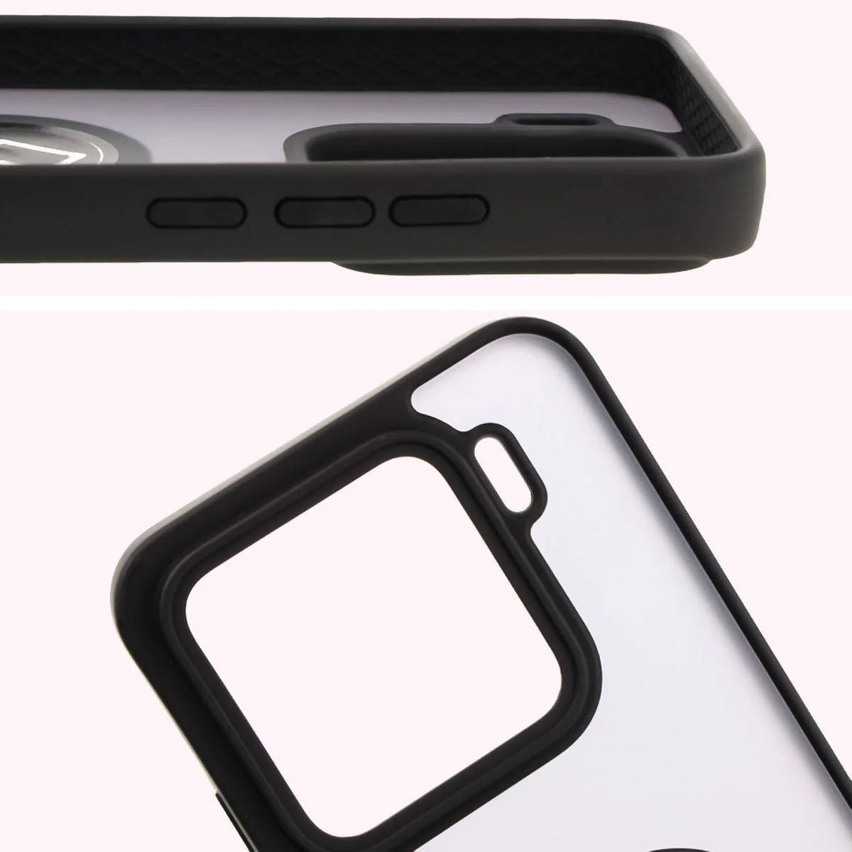 Handyhülle mit Fingergriff für Xiaomi 15, Bizon Case Hybrid Ring, getönt mit schwarzem Rahmen - Image 3