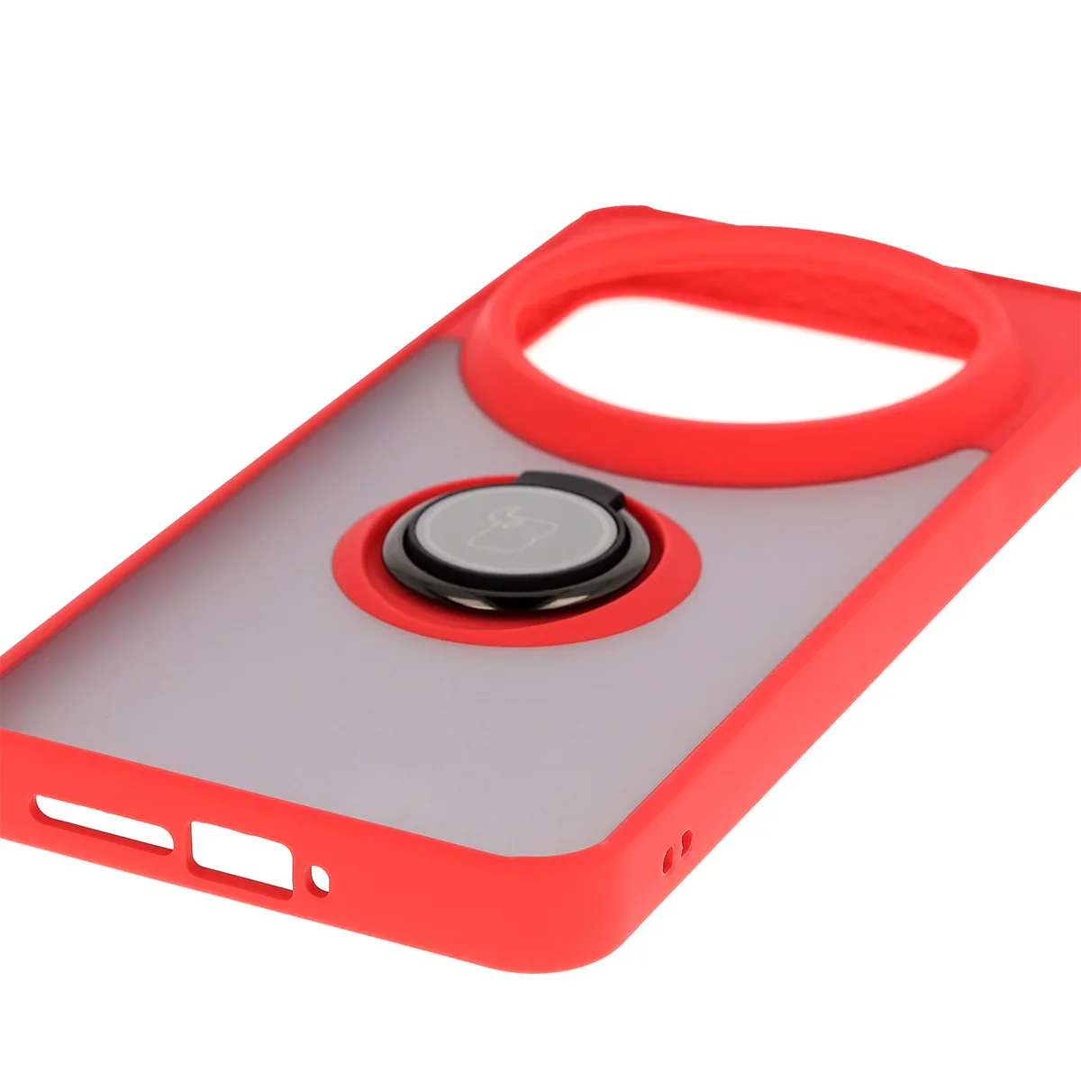 Handyhülle mit Fingergriff für Xiaomi 15 Ultra, Bizon Case Hybrid Ring, getönt mit rotem Rahmen - Image 5