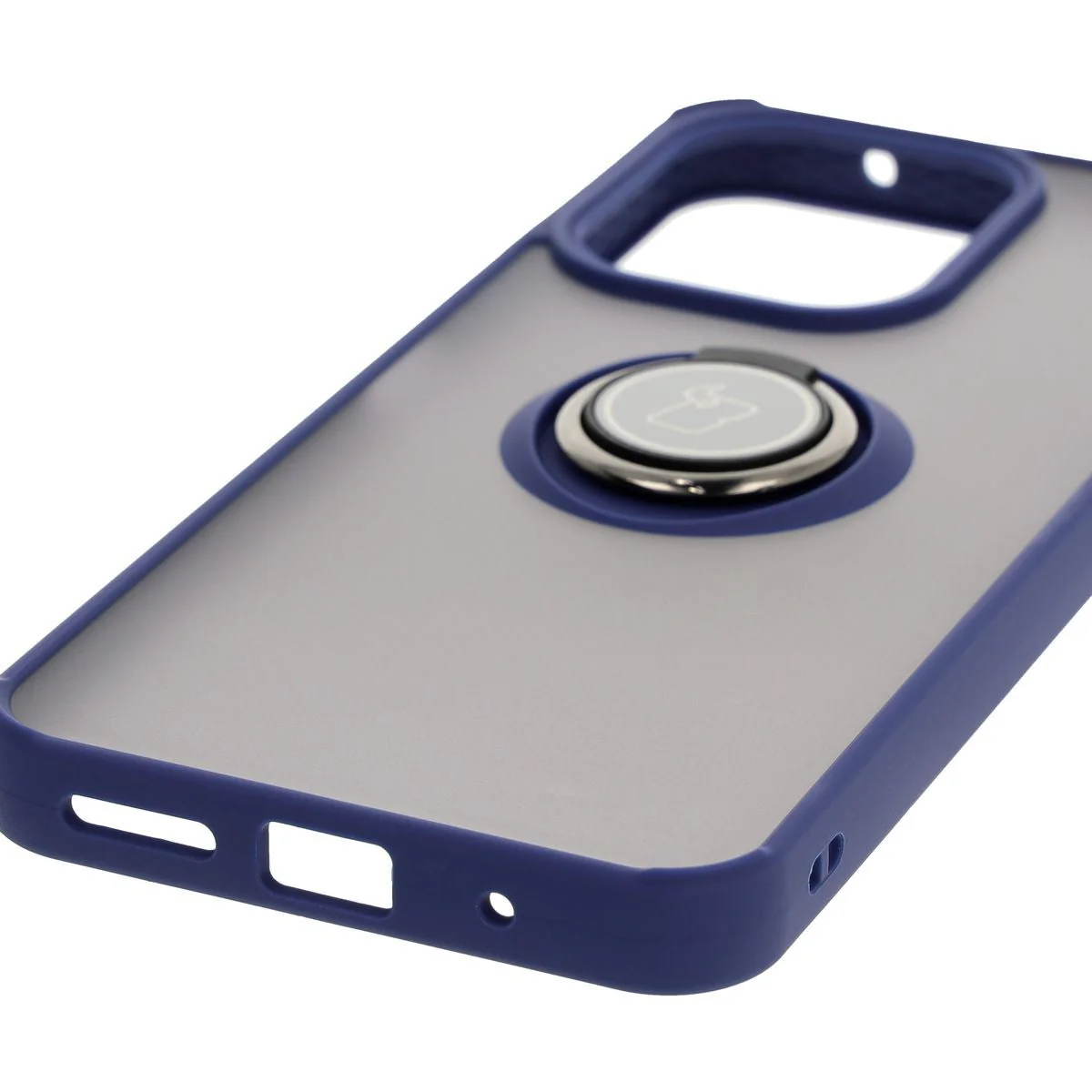 Handyhülle mit Fingergriff für Xiaomi Redmi 13 4G, Bizon Case Hybrid Ring, getönt mit dunkelblauem Rahmen - Image 5