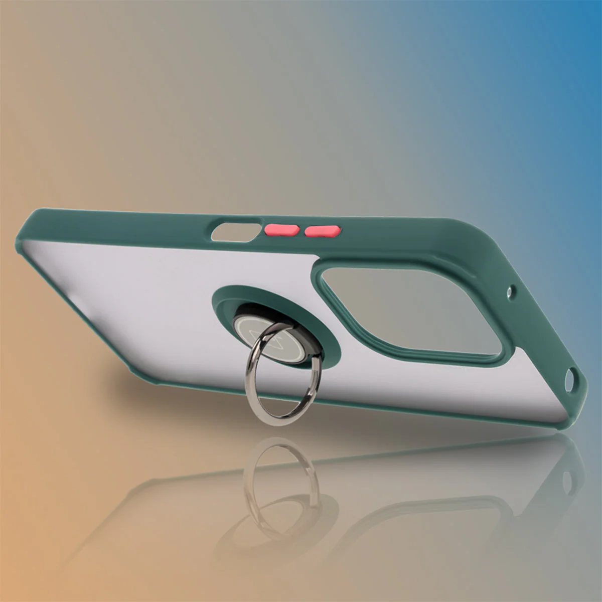 Handyhülle mit Fingergriff für Xiaomi Redmi 13 4G, Bizon Case Hybrid Ring, getönt mit dunkelgrünem Rahmen - Image 6