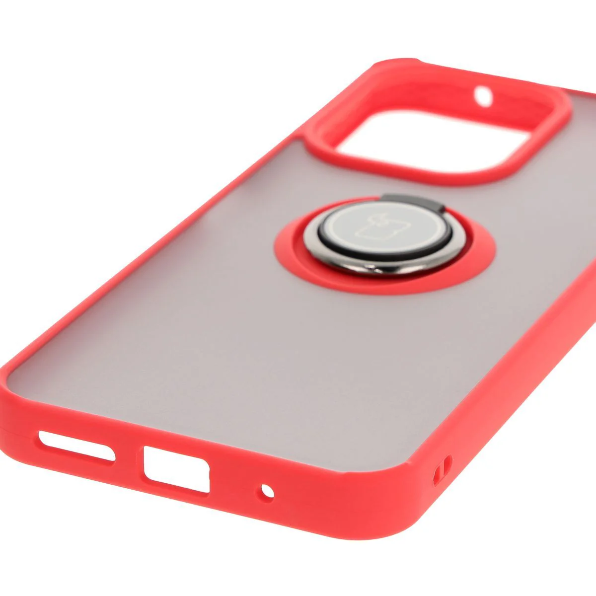 Handyhülle mit Fingergriff für Xiaomi Redmi 13 4G, Bizon Case Hybrid Ring, getönt mit rotem Rahmen - Image 5