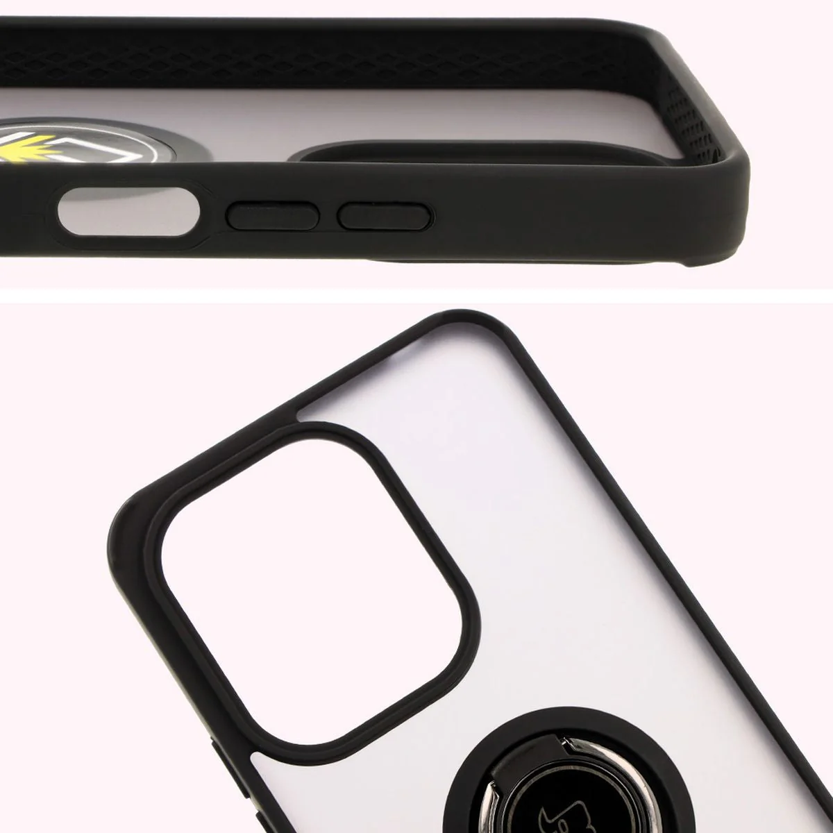 Handyhülle mit Fingergriff für Xiaomi Redmi 13 4G, Bizon Case Hybrid Ring, getönt mit schwarzem Rahmen - Image 3