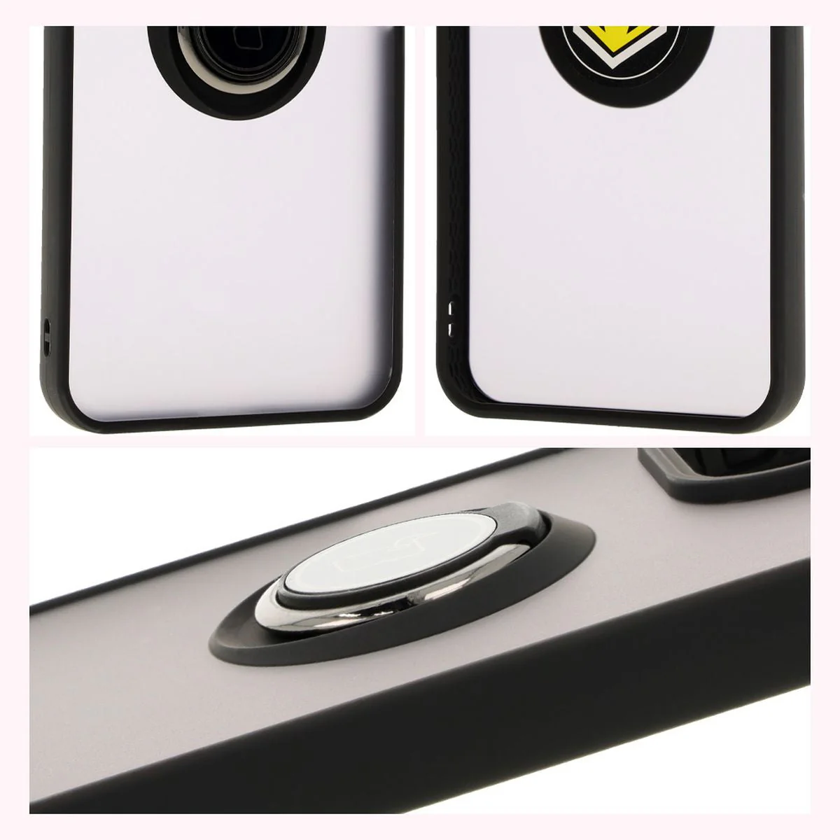 Handyhülle mit Fingergriff für Xiaomi Redmi 13 4G, Bizon Case Hybrid Ring, getönt mit schwarzem Rahmen - Image 4