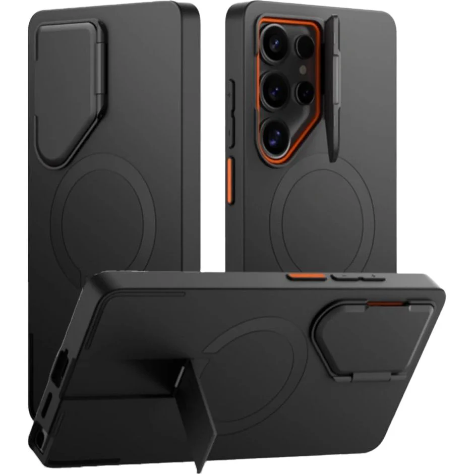 Handyhülle mit Kameraabdeckung für Galaxy S25 Ultra, Tech-Protect Kevlar Aura mit MagSafe, Schwarz - Image 2