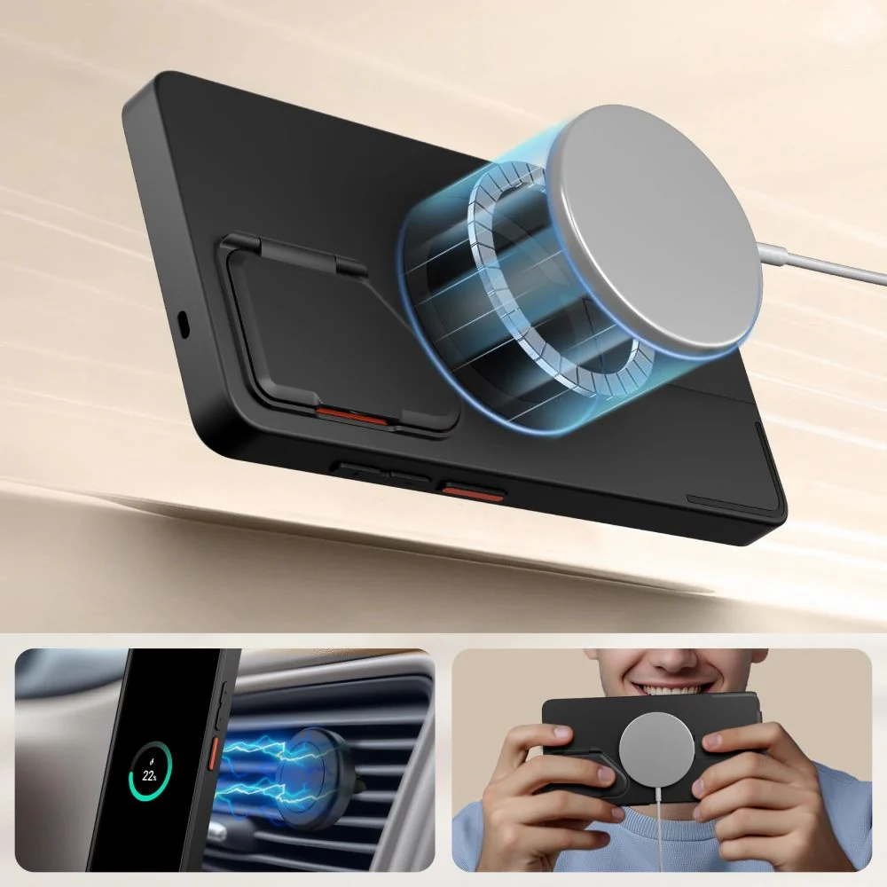 Handyhülle mit Kameraabdeckung für Galaxy S25 Ultra, Tech-Protect Kevlar Aura mit MagSafe, Schwarz - Image 3
