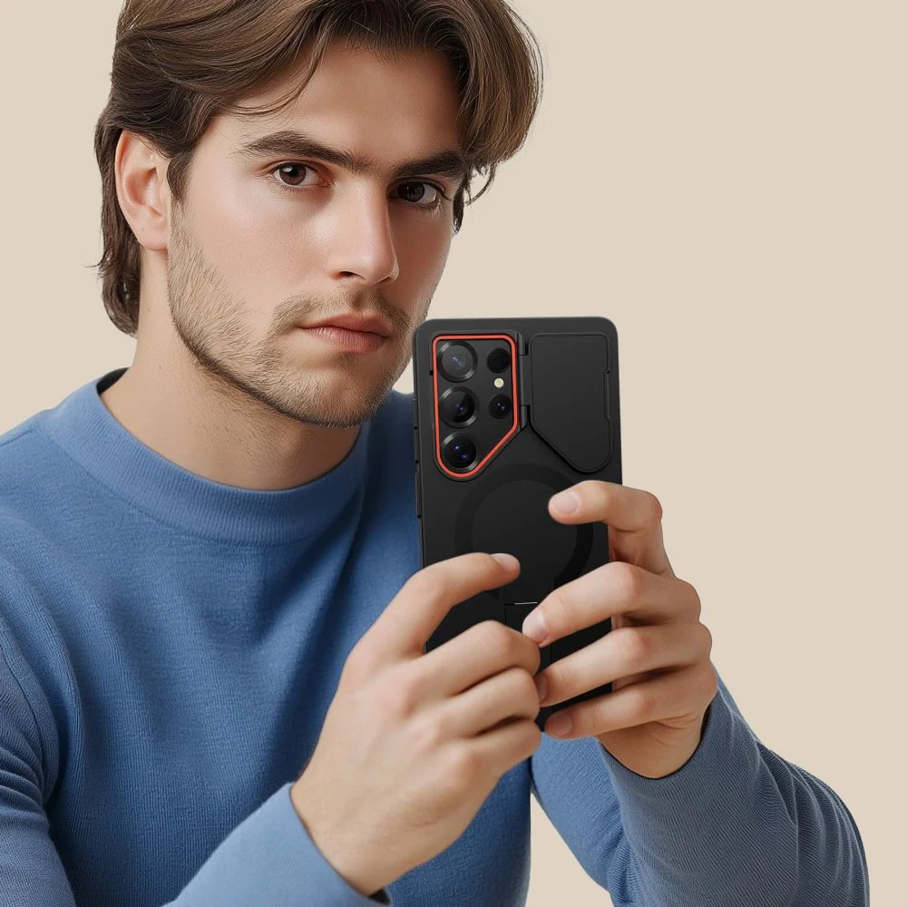 Handyhülle mit Kameraabdeckung für Galaxy S25 Ultra, Tech-Protect Kevlar Aura mit MagSafe, Schwarz - Image 8