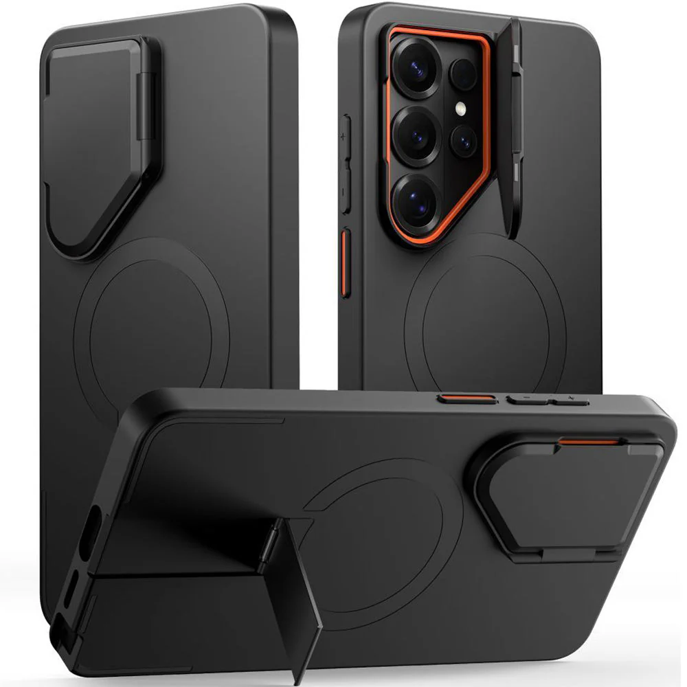 Handyhülle mit Kameraabdeckung für Galaxy S26 Ultra, Tech-Protect Kevlar Aura mit MagSafe, Schwarz