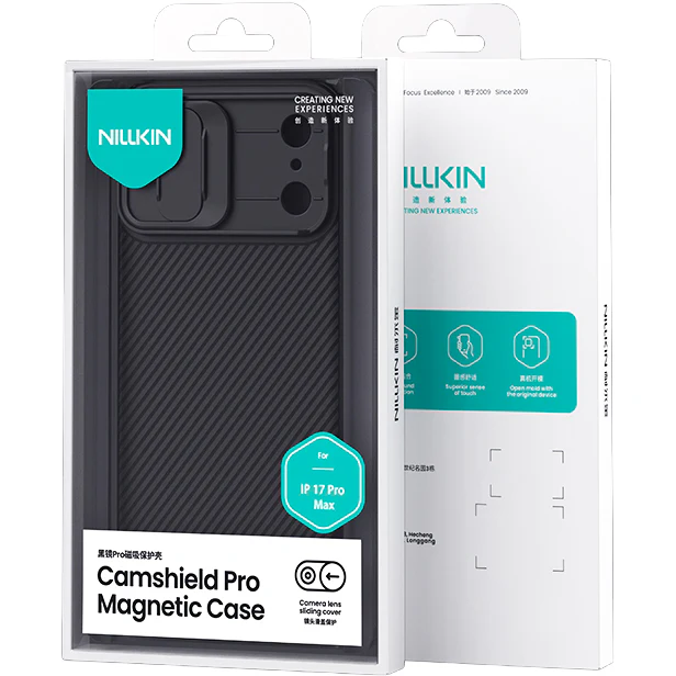 Handyhülle mit Kameraschutz für Apple iPhone 17 Pro Max mit MagSafe, Nillkin CamShield Pro Magnetic, Schwarz - Image 13