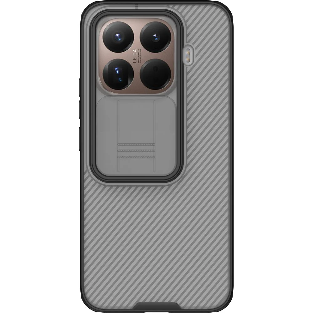 Handyhülle mit Kameraschutz für Xiaomi 15T, Nillkin CamShield Pro, Rauchfarben-Schwarz