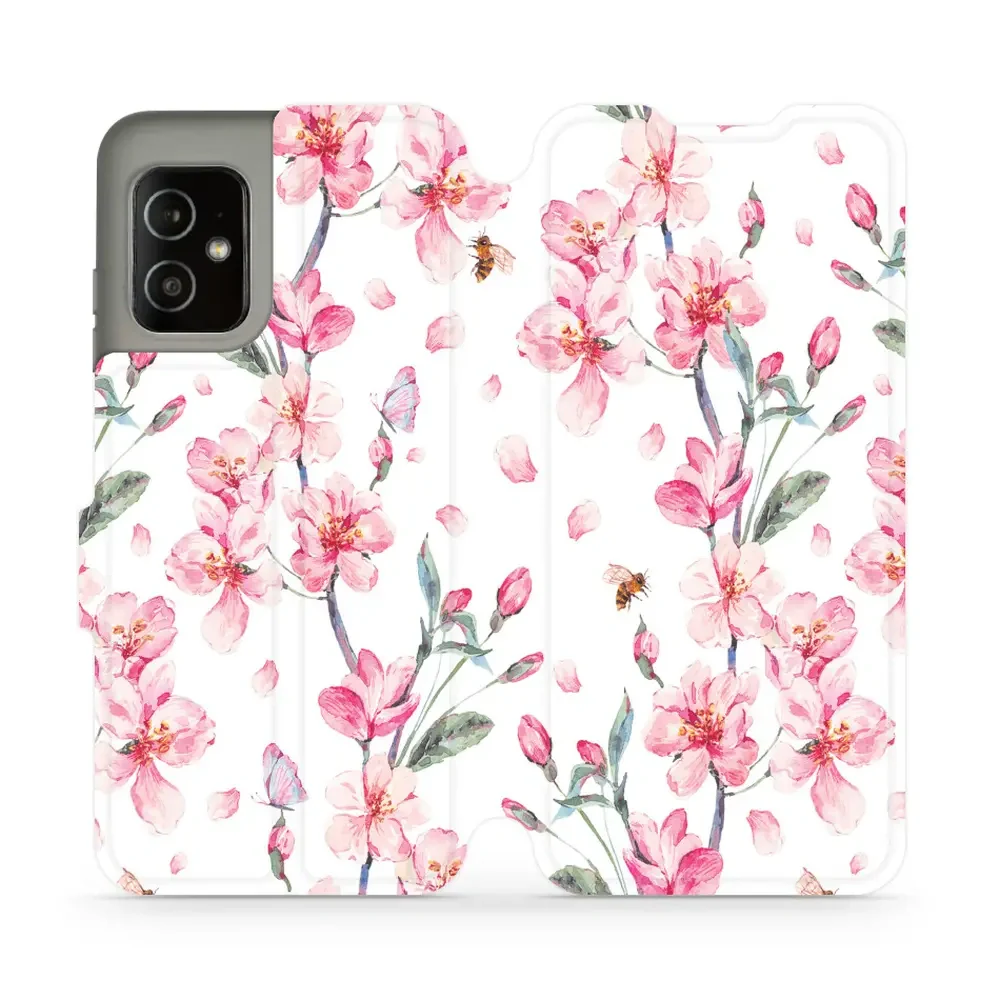 Handyhülle mit klappe für Asus Zenfone 8, Mobiwear Book, Rosa Frühling