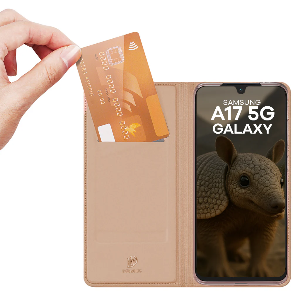 Handyhülle mit Klappe für Galaxy A17 5G, Dux Ducis Skin Pro, Rosagold - Image 2