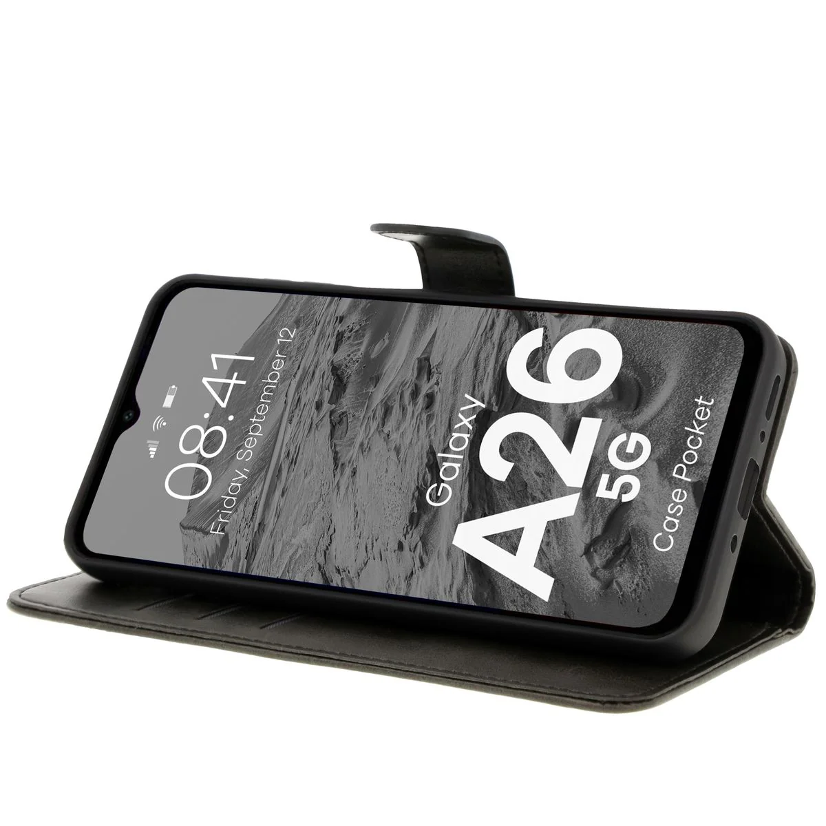 Handyhülle mit Klappe für Galaxy A26 5G, Bizon Case Pocket, Schwarz - Image 5