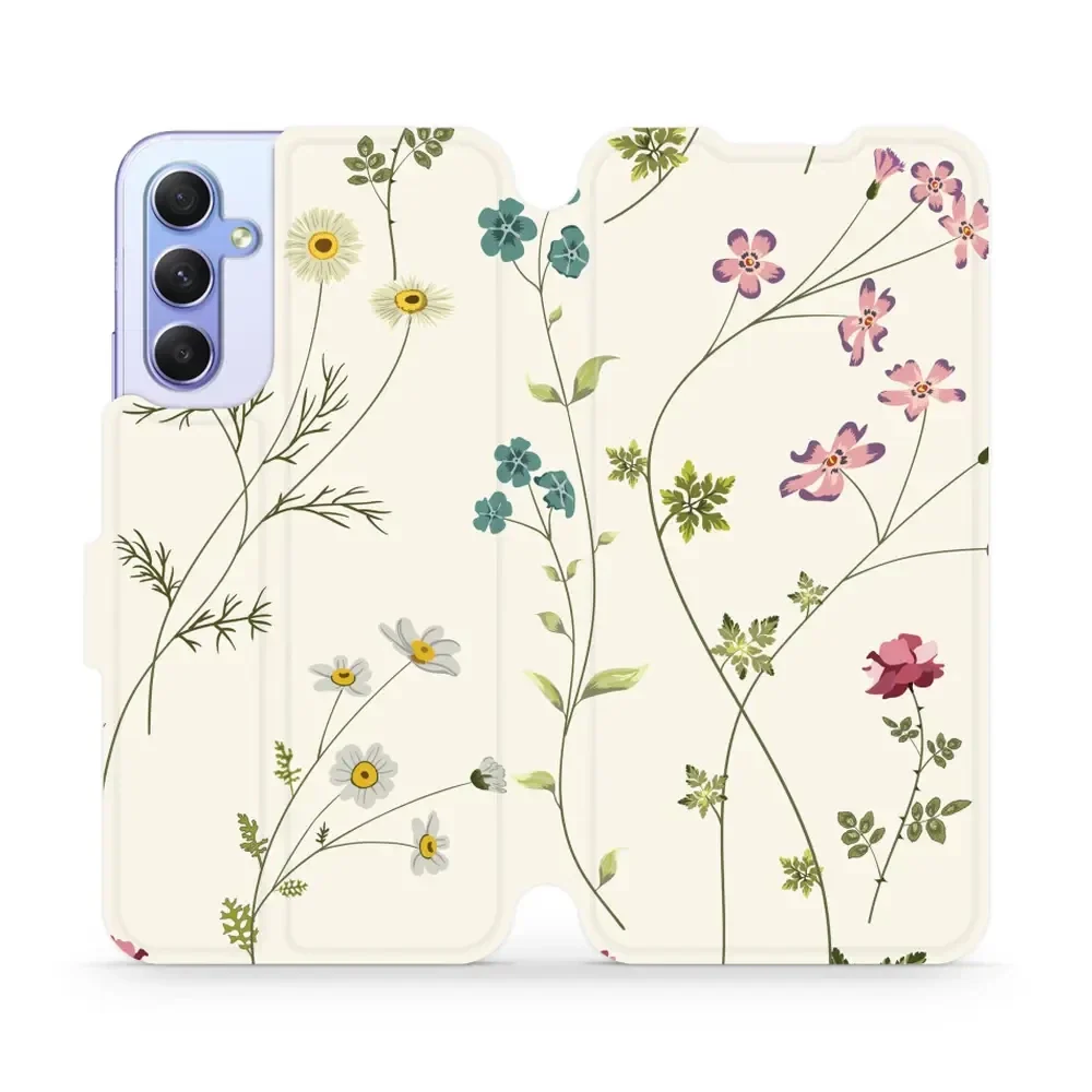Handyhülle mit klappe für Galaxy A34 5G, Mobiwear Book, Feldblumen