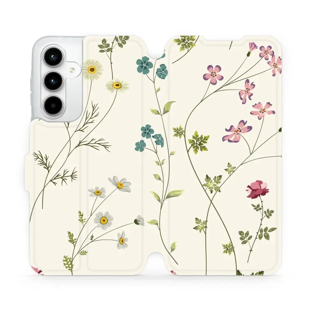 Handyhülle mit klappe für Galaxy A35 5G, Mobiwear Book, Feldblumen
