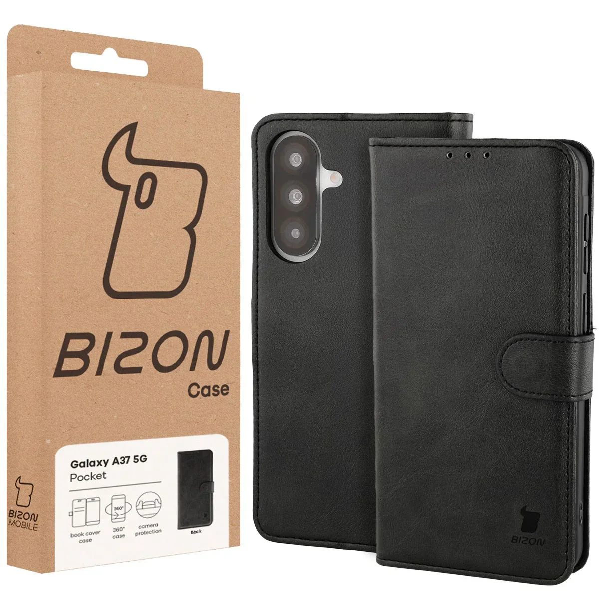 Handyhülle mit Klappe für Galaxy A37 5G, Bizon Case Pocket, Schwarz - Image 6