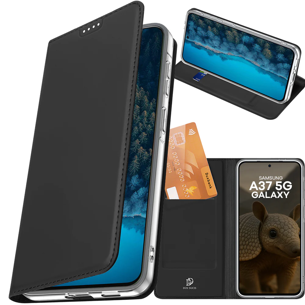 Handyhülle mit Klappe für Galaxy A37 5G, Dux Ducis Skin Pro, Schwarz