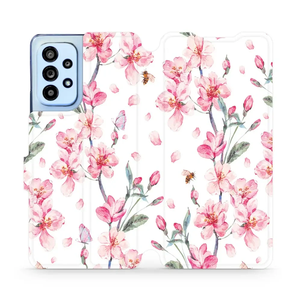 Handyhülle mit klappe für Galaxy A53 5G, Mobiwear Book, Rosa Frühling