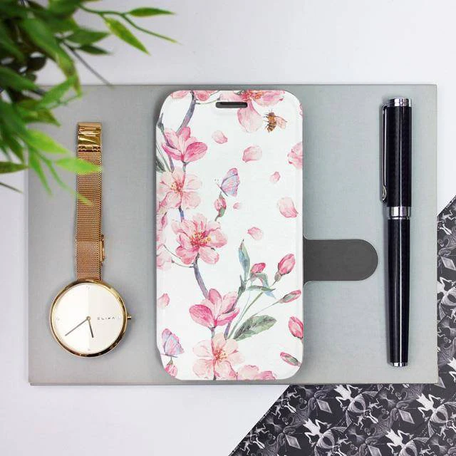 Handyhülle mit klappe für Galaxy A54 5G, Mobiwear Book, Rosa Frühling - Image 2