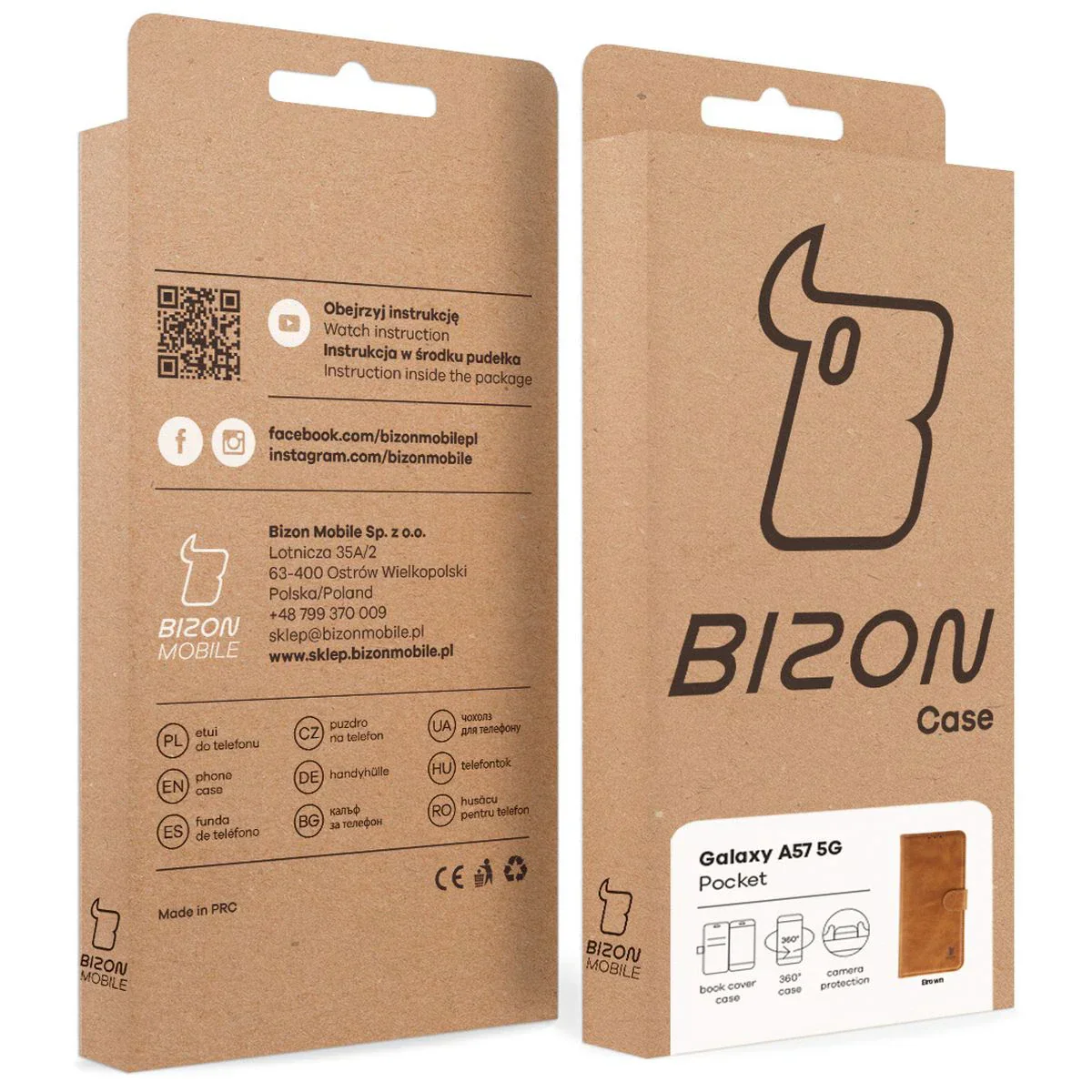 Handyhülle mit Klappe für Galaxy A57 5G, Bizon Case Pocket, Braun - Image 7