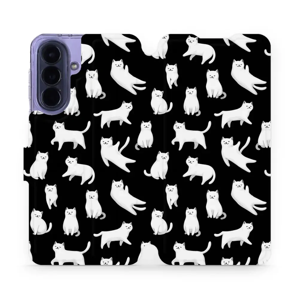Handyhülle mit klappe für Galaxy A57 5G, Mobiwear Book, Luna-Kätzchen