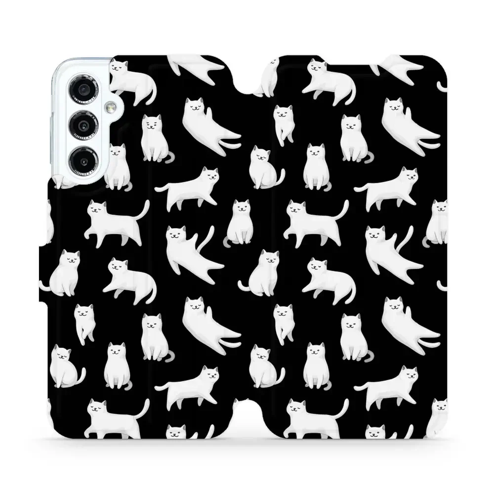 Handyhülle mit klappe für Galaxy M34 5G, Mobiwear Book, Luna-Kätzchen