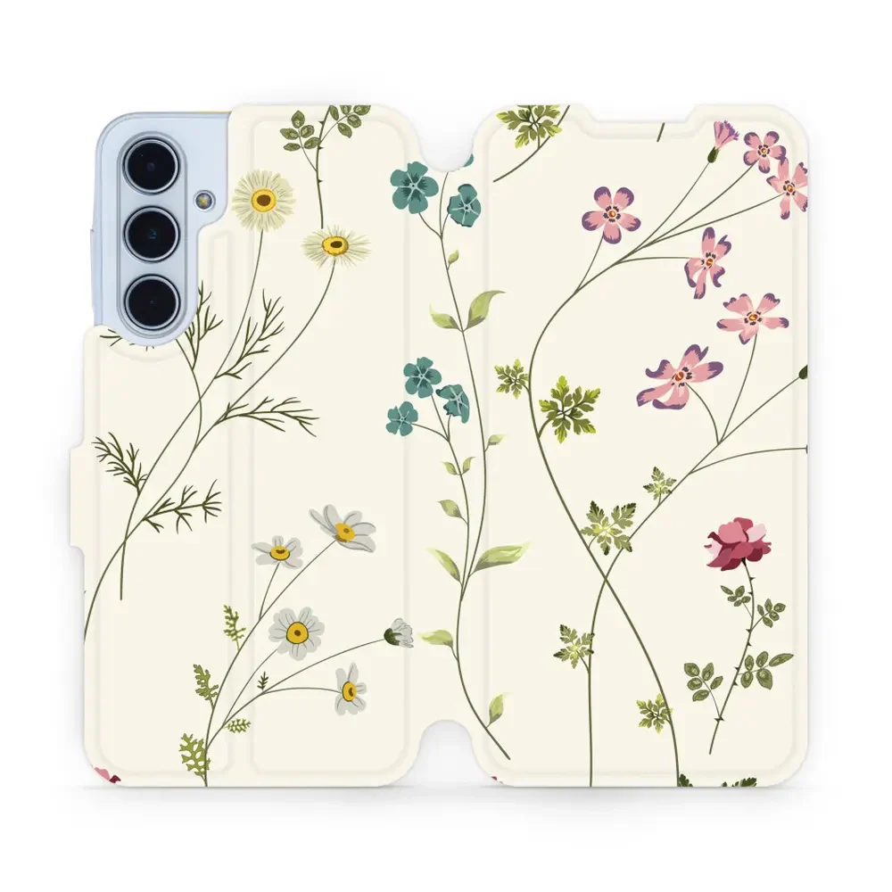 Handyhülle mit klappe für Galaxy M35 5G, Mobiwear Book, Feldblumen