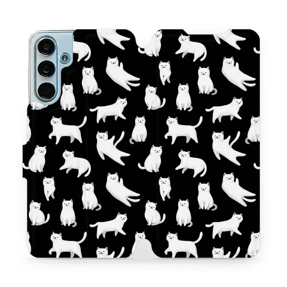 Handyhülle mit klappe für Galaxy M55 5G, Mobiwear Book, Luna-Kätzchen