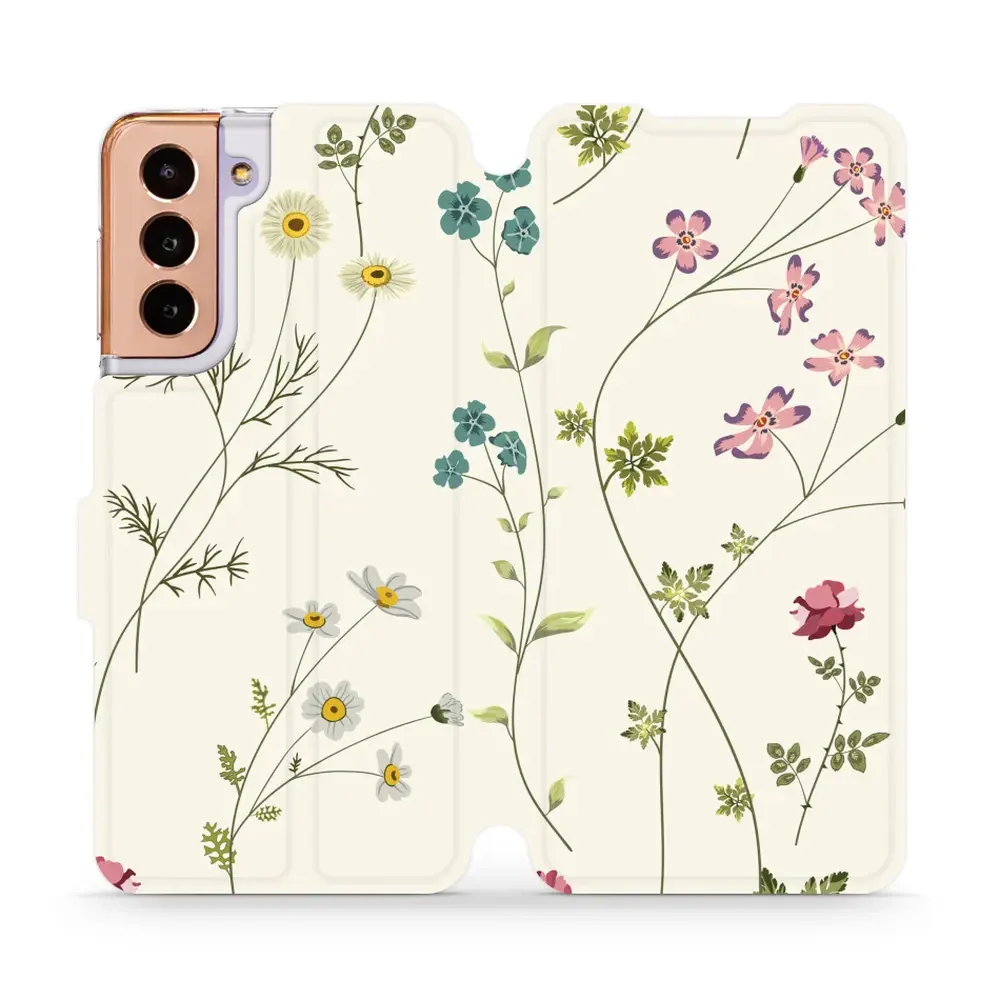 Handyhülle mit klappe für Galaxy S21, Mobiwear Book, Feldblumen