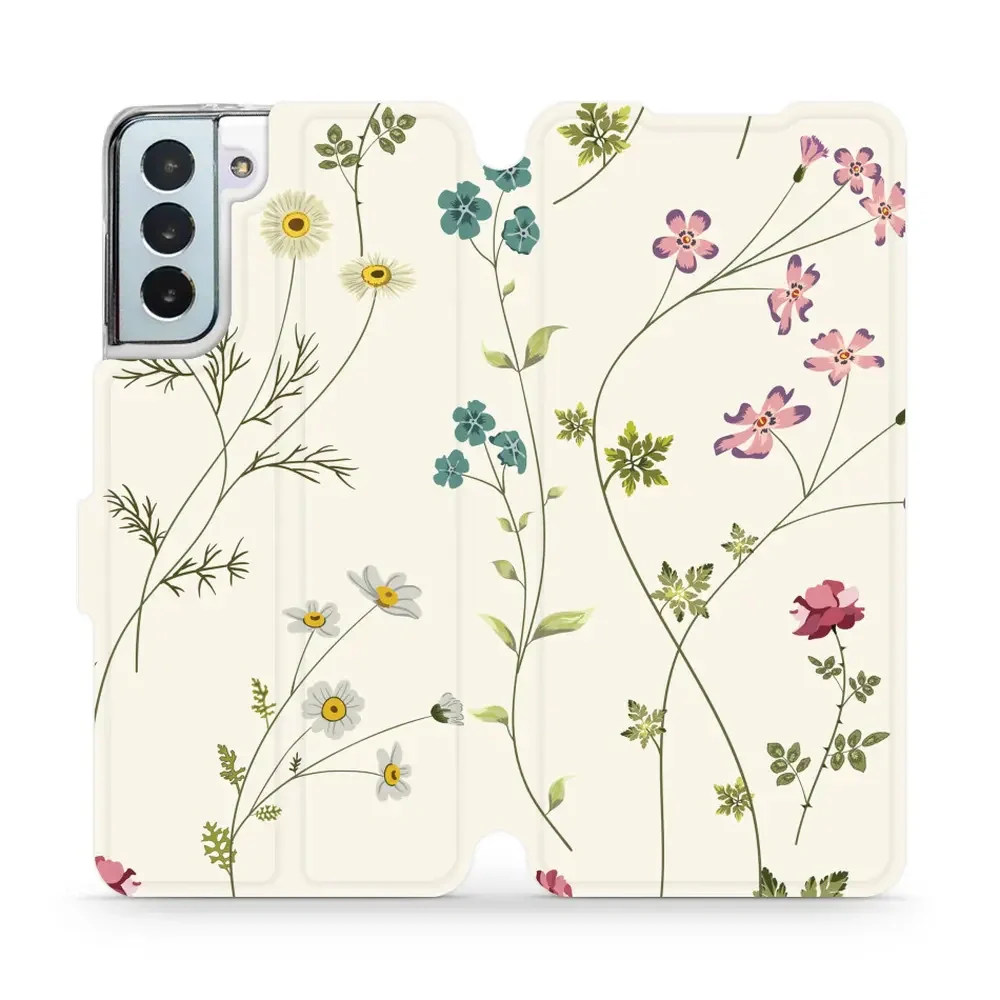 Handyhülle mit klappe für Galaxy S21 Plus, Mobiwear Book, Feldblumen