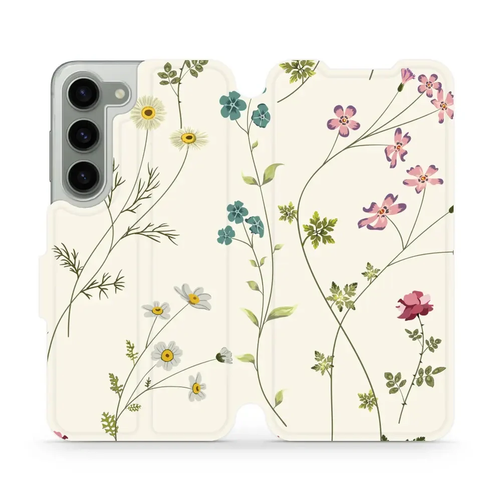 Handyhülle mit klappe für Galaxy S23, Mobiwear Book, Feldblumen