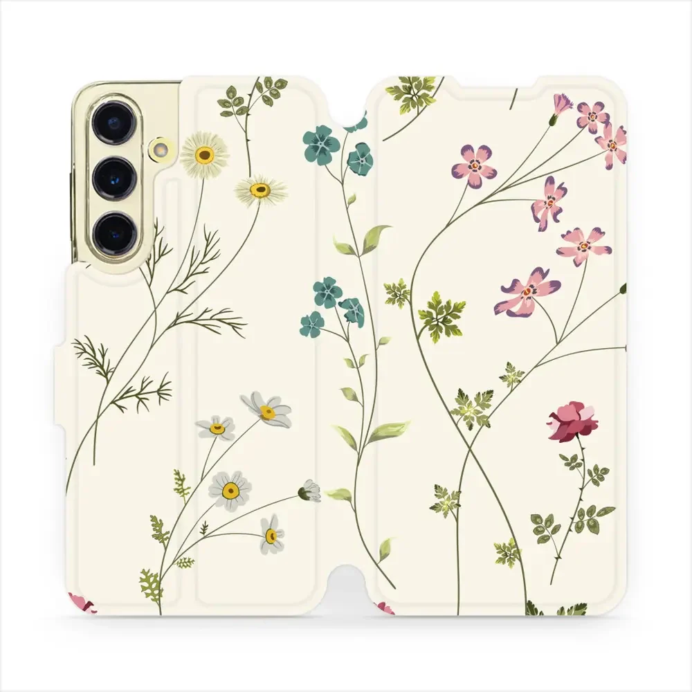 Handyhülle mit klappe für Galaxy S24 FE, Mobiwear Book, Feldblumen