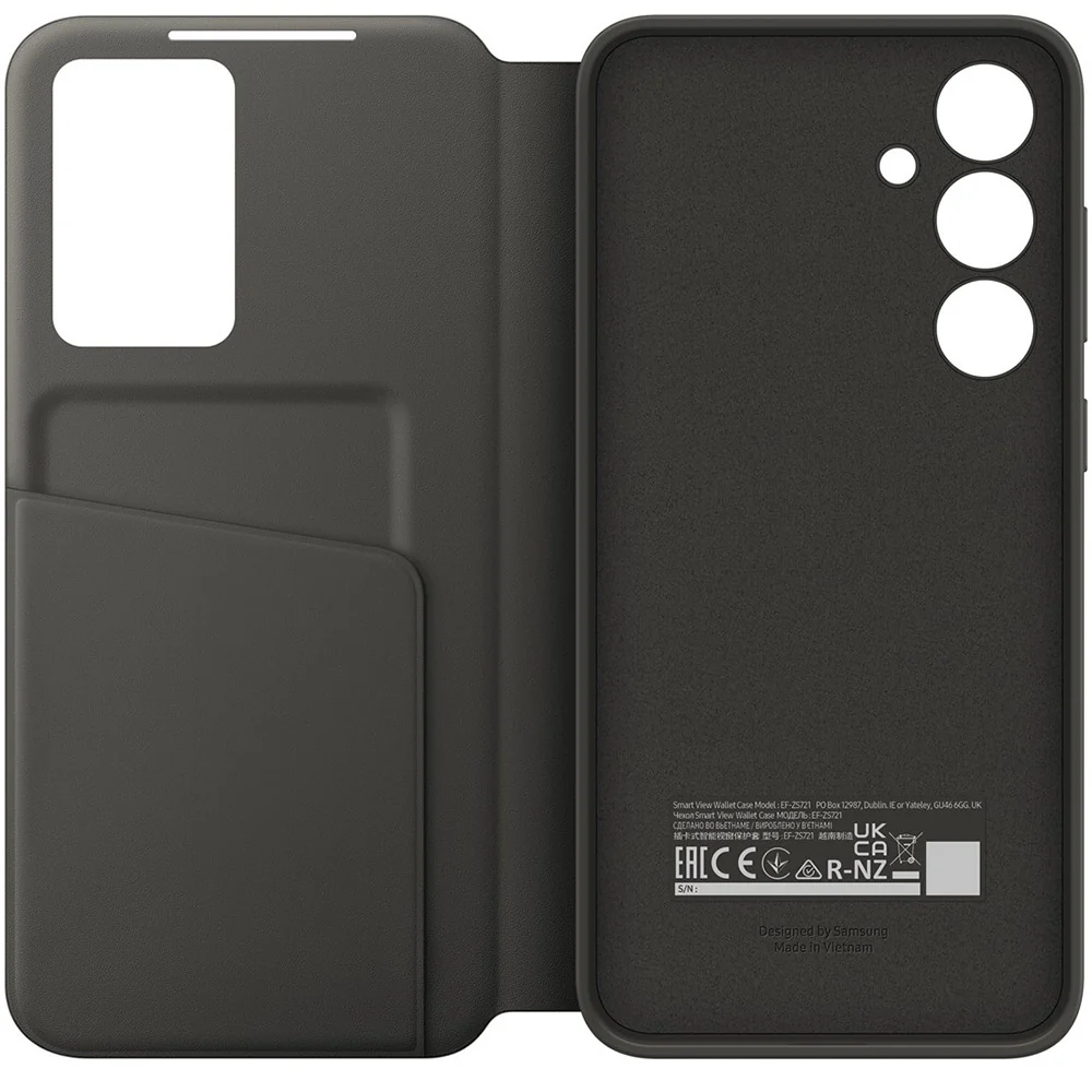 Handyhülle mit Klappe für Galaxy S24 FE, Samsung Smart View Wallet Case, Schwarz - Image 4
