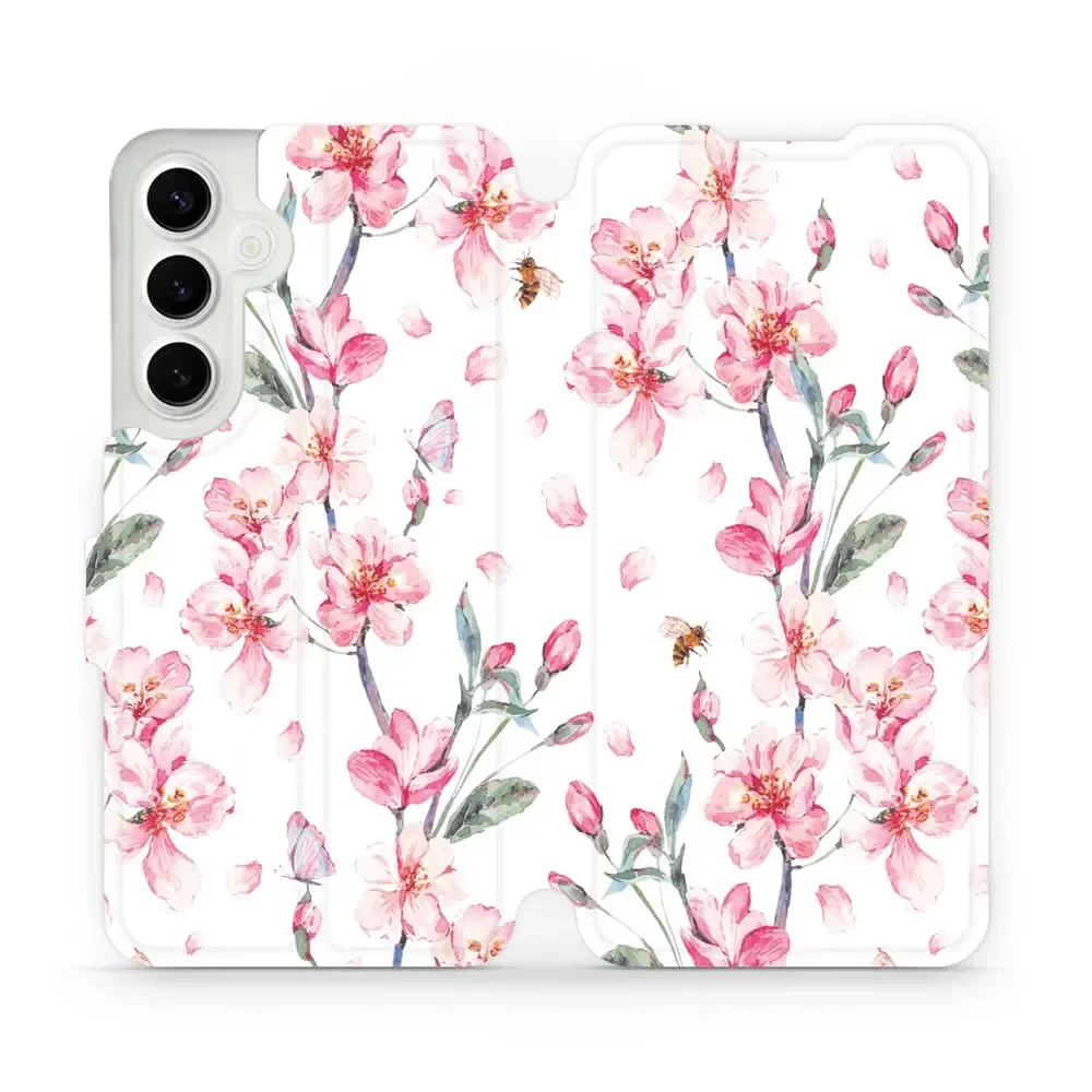 Handyhülle mit klappe für Galaxy S24 Plus, Mobiwear Book, Rosa Frühling