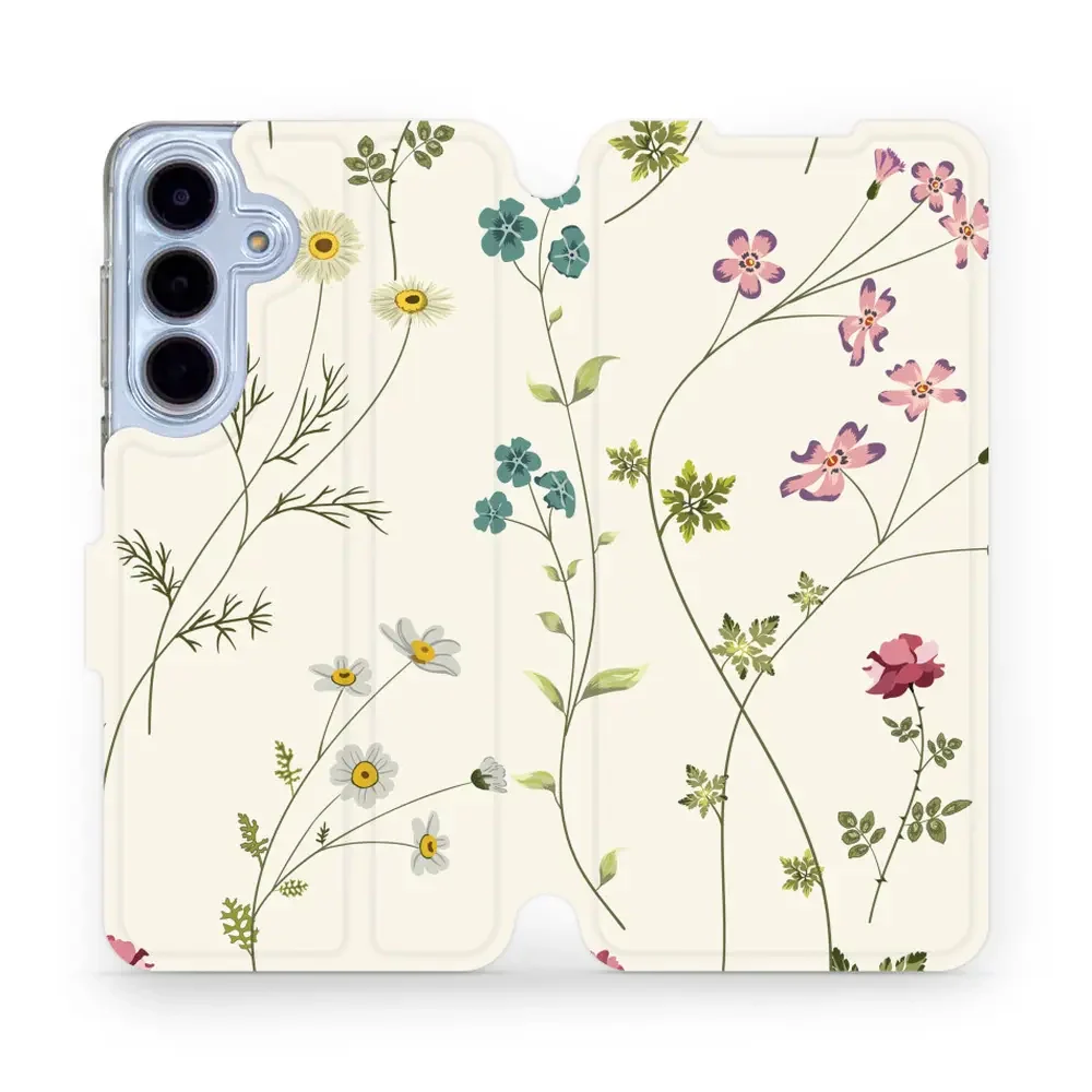 Handyhülle mit klappe für Galaxy S25 FE, Mobiwear Book, Feldblumen