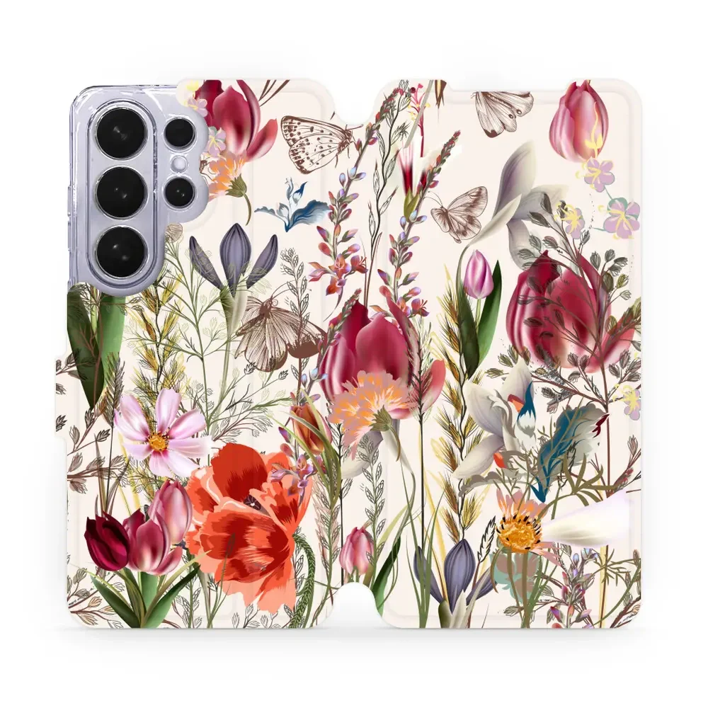 Handyhülle mit klappe für Galaxy S26 Ultra, Mobiwear Book, Blumenstrauß