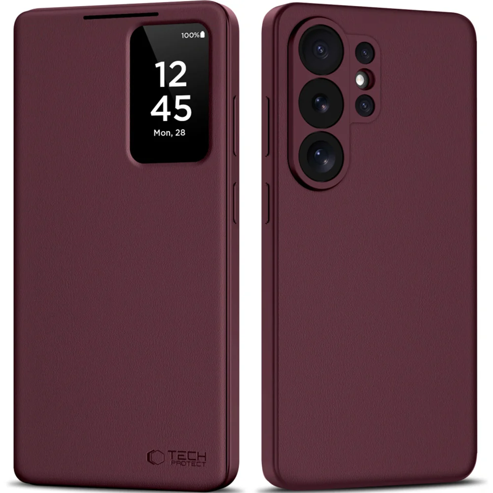Handyhülle mit Klappe für Galaxy S26 Ultra, Tech-Protect Wallet, Rotwein