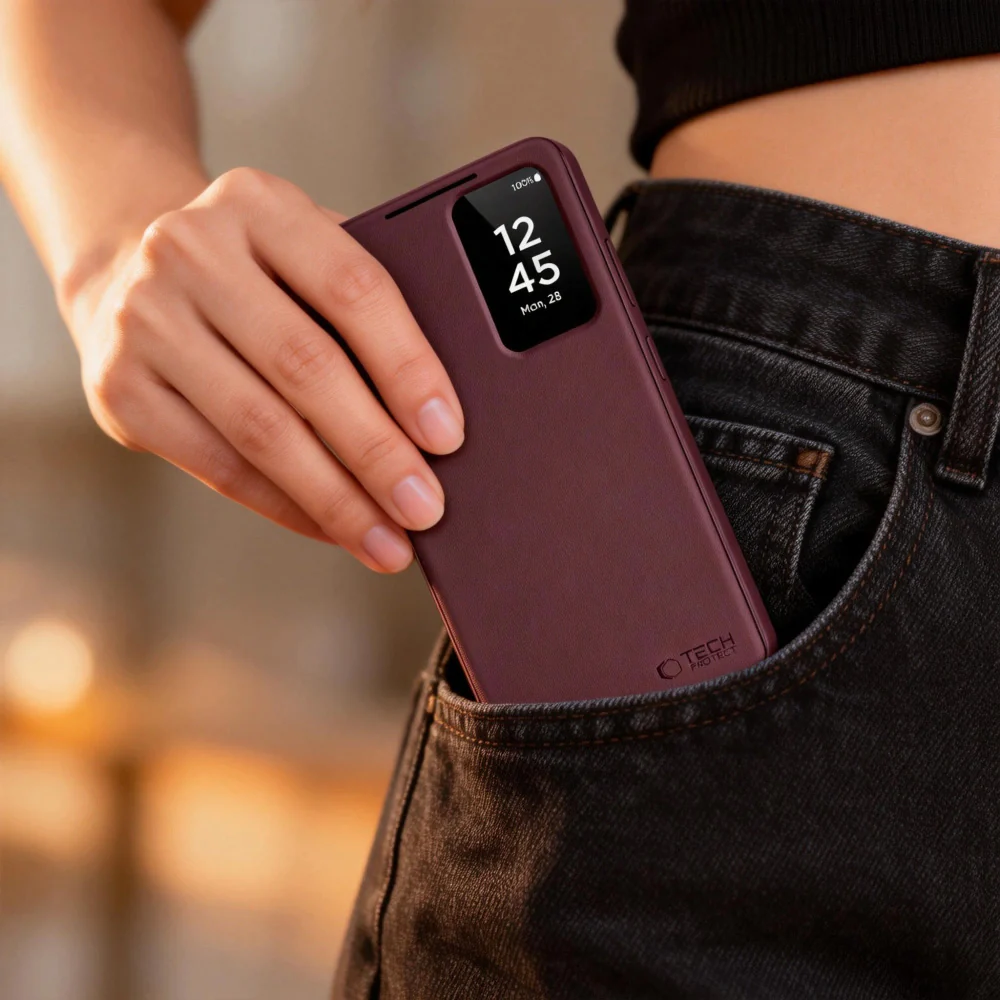 Handyhülle mit Klappe für Galaxy S26 Ultra, Tech-Protect Wallet, Rotwein - Image 4