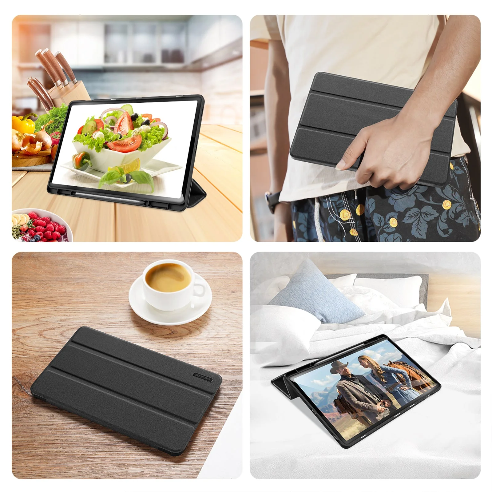Handyhülle mit Klappe für Galaxy Tab S10 FE Plus, Dux Ducis Domo, Schwarz - Image 9