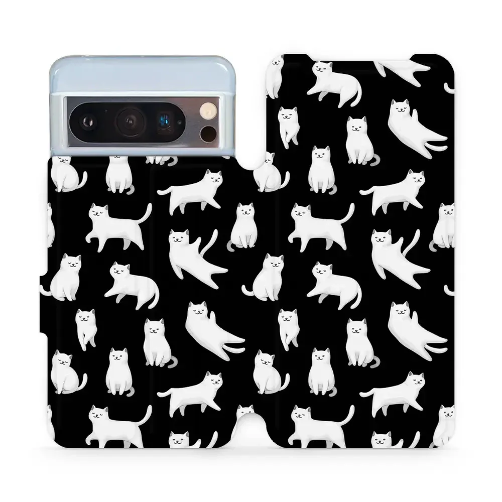 Handyhülle mit klappe für Google Pixel 8 Pro, Mobiwear Book, Luna-Kätzchen