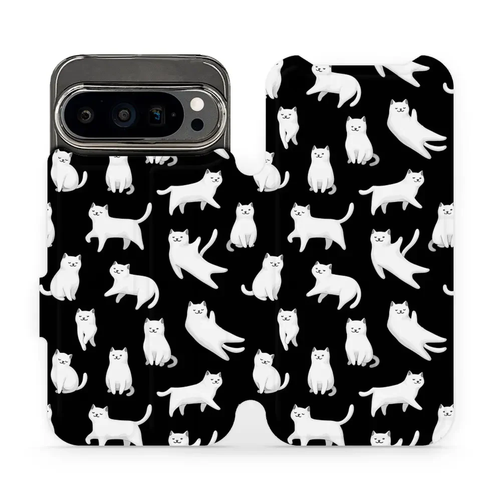 Handyhülle mit klappe für Google Pixel 9 Pro, Mobiwear Book, Luna-Kätzchen
