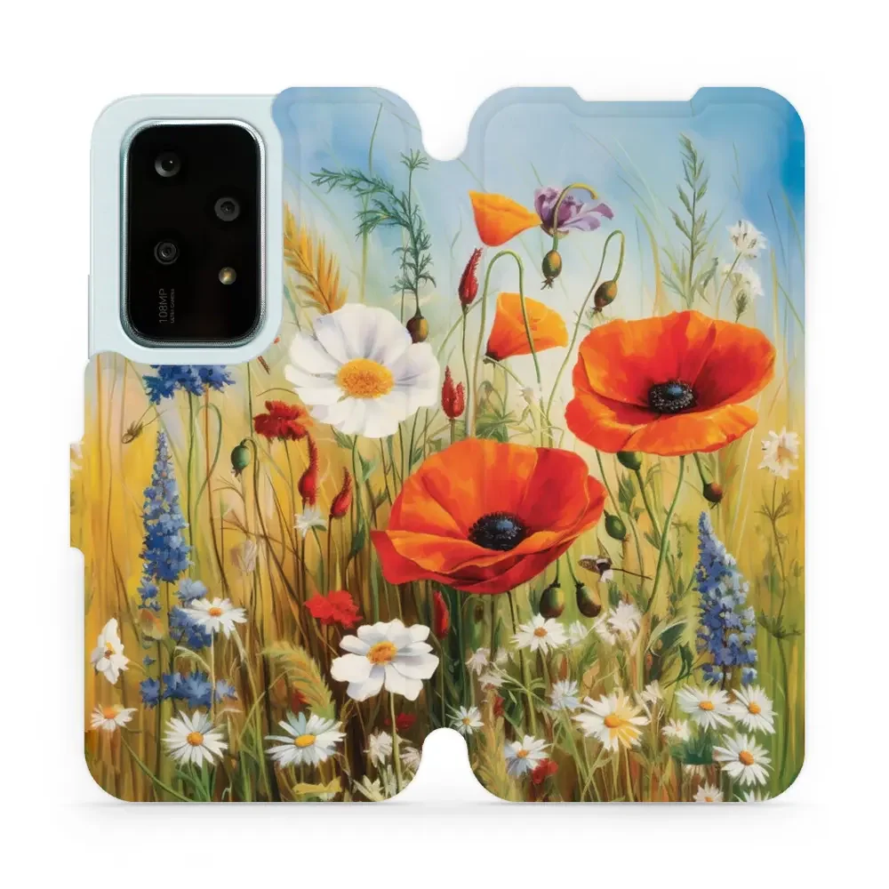 Handyhülle mit klappe für Honor 200 Lite, Mobiwear Book, Wiesenblumen