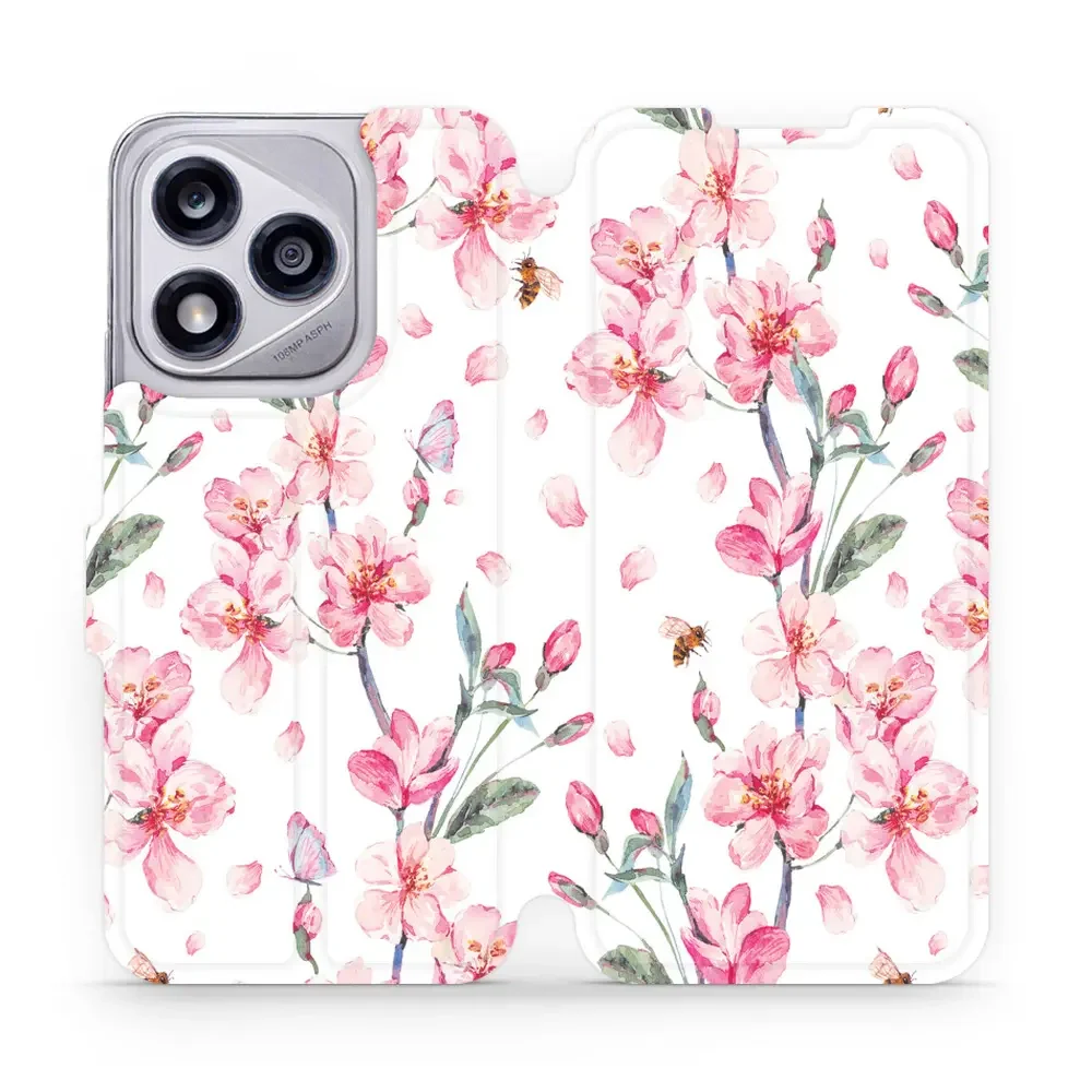 Handyhülle mit klappe für Honor 400 Lite 5G, Mobiwear Book, Rosa Frühling