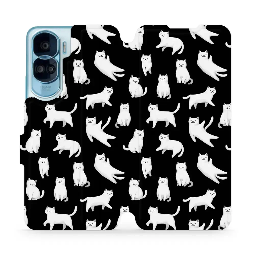Handyhülle mit klappe für Honor 90 Lite, Mobiwear Book, Luna-Kätzchen