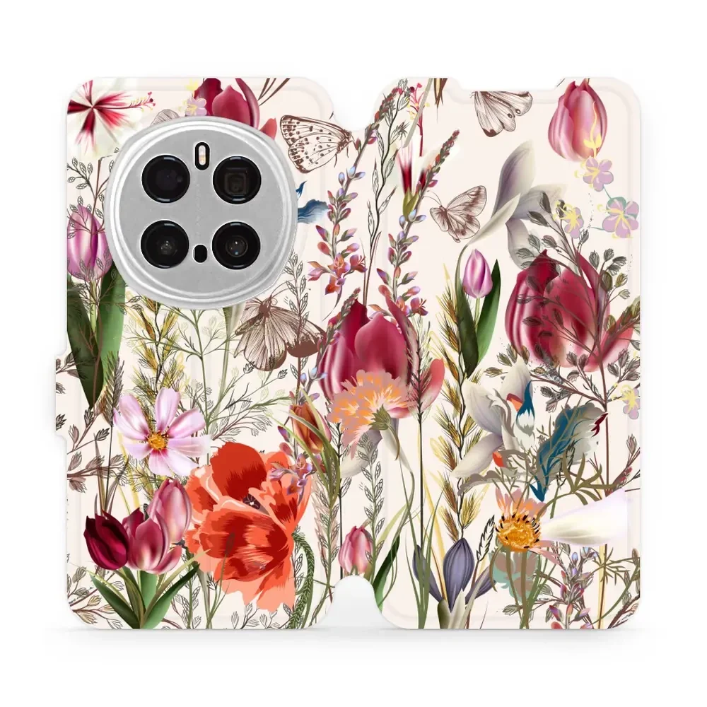 Handyhülle mit klappe für Honor Magic7 Pro, Mobiwear Book, Blumenstrauß