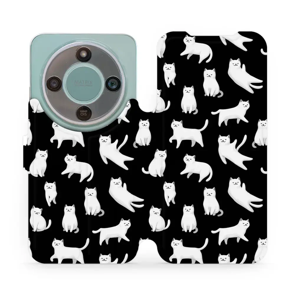 Handyhülle mit klappe für Honor Magic8 Lite, Mobiwear Book, Luna-Kätzchen
