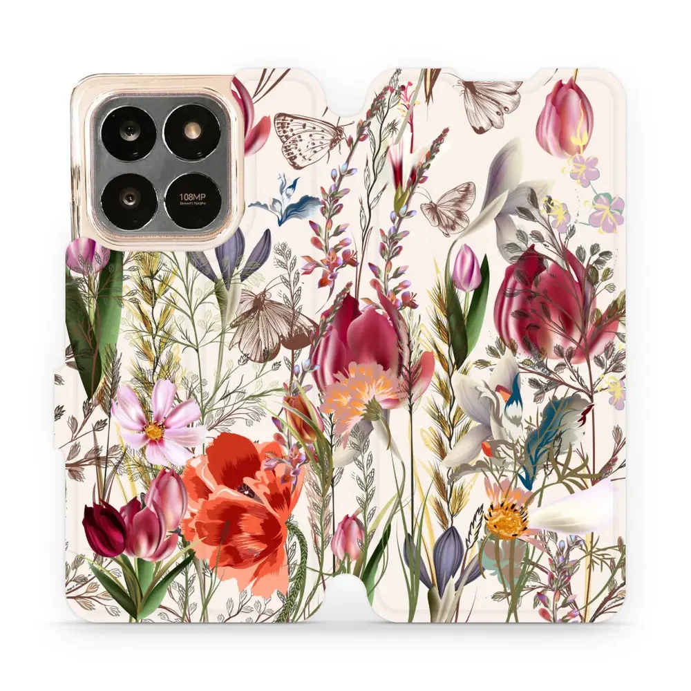 Handyhülle mit klappe für Honor X7d 4G/5G / Honor 400 Smart 4G/5G, Mobiwear Book, Blumenstrauß
