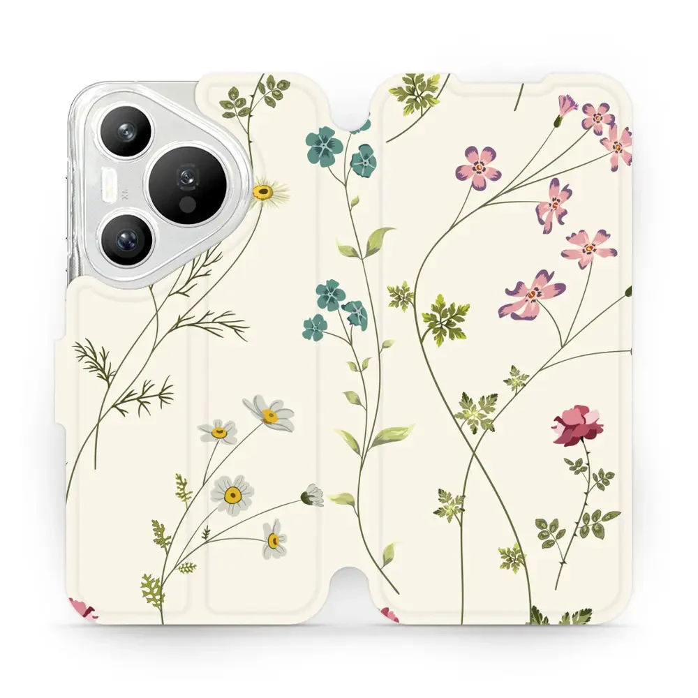 Handyhülle mit klappe für Huawei Pura 70, Mobiwear Book, Feldblumen