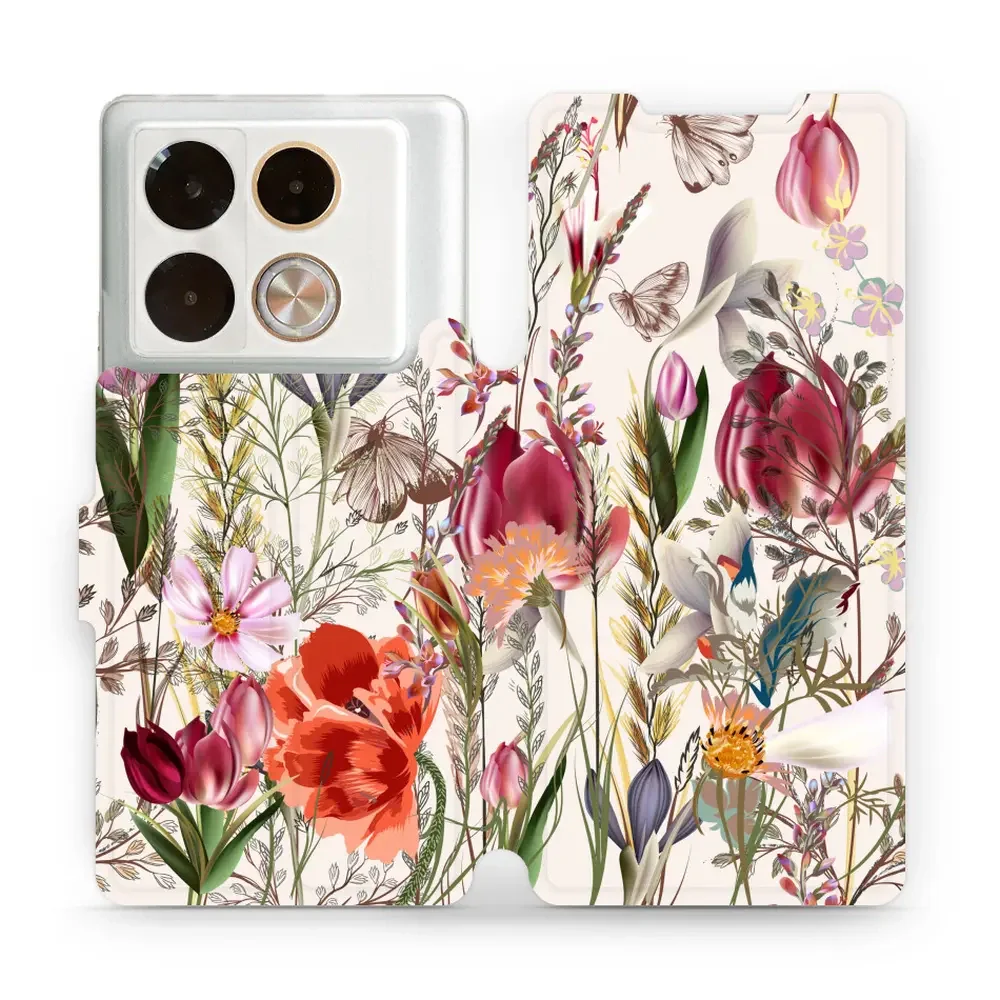 Handyhülle mit klappe für Infinix Note 40 Pro, Mobiwear Book, Blumenstrauß
